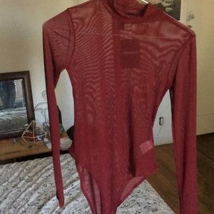 New Forever21 red mesh bodysuit